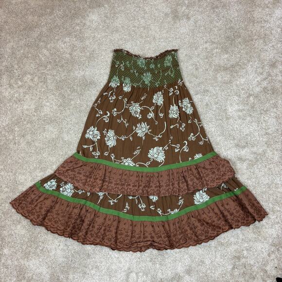 Free People Tiered Floral Maxi Skirt Women's XS Y2K Boho Fairy RenFaire - Picture 3 of 8